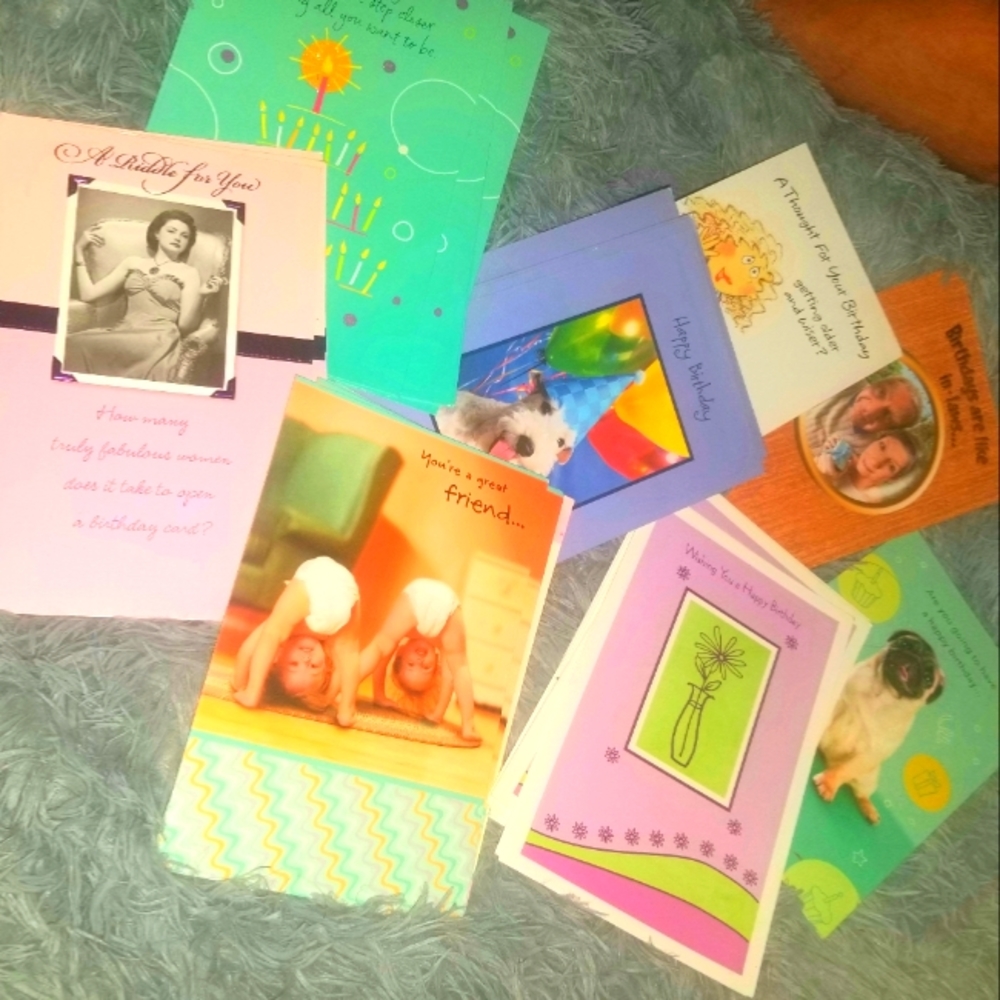 10 Birthday cards- (ALL KINDs)